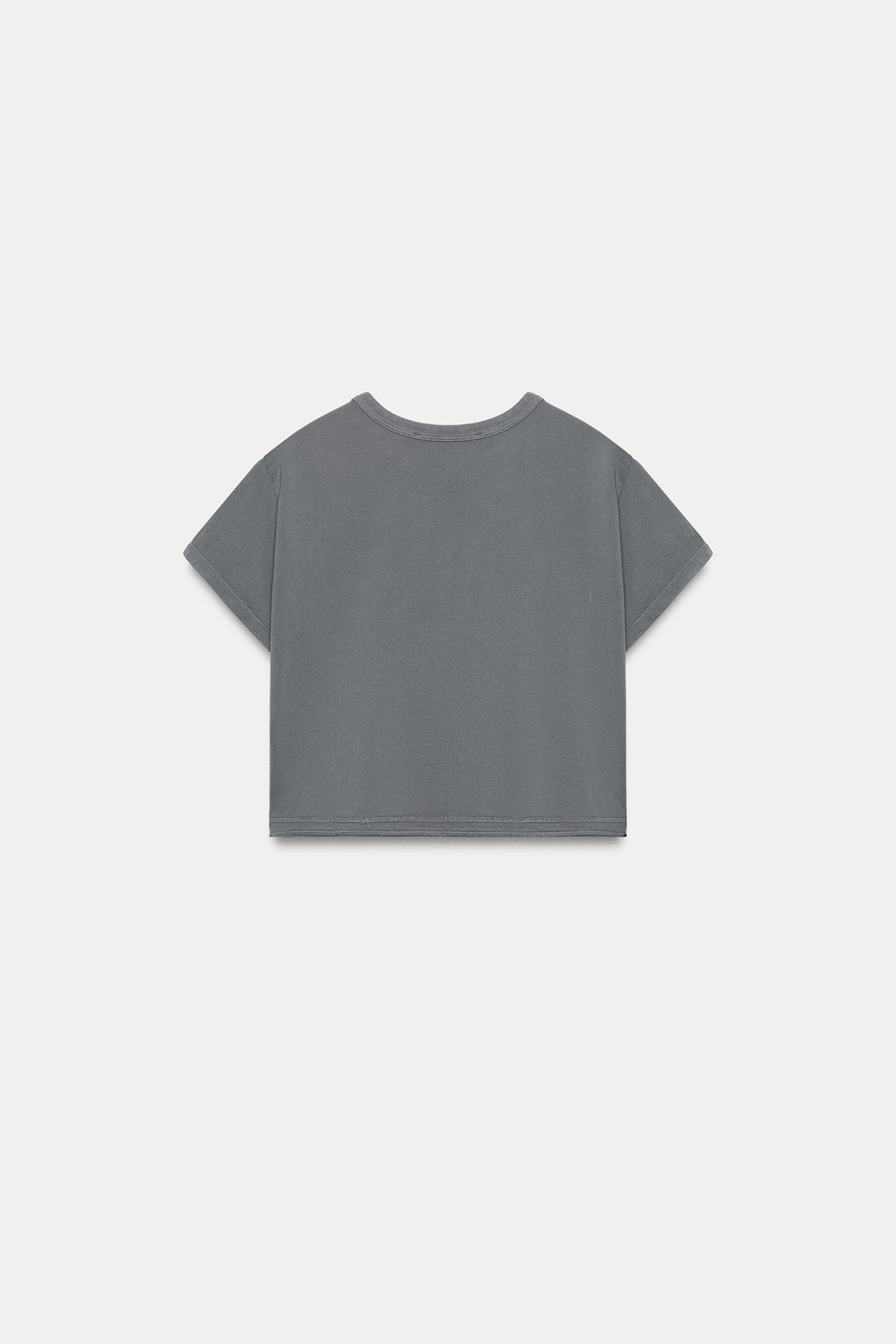 CAMISETA CORTA EFECTO LAVADO / Plomo - Zara фото 6