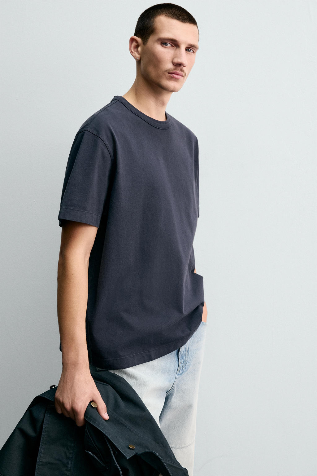 RELAXED FIT T-SHIRT WITH BINDING - Zara фото 6