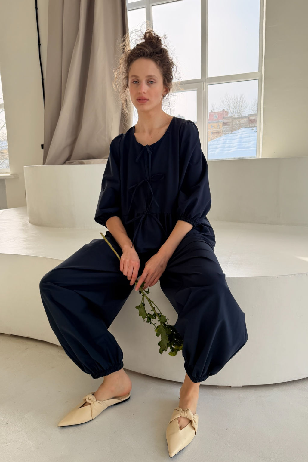 Блузка NATURE093/04/Синий - M&G all natural фото 8