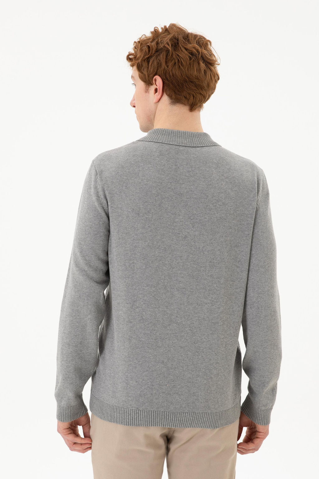 Мужской серый меланжевый свитер Неожиданная скидка в корзине - U.s. polo assn фото 5