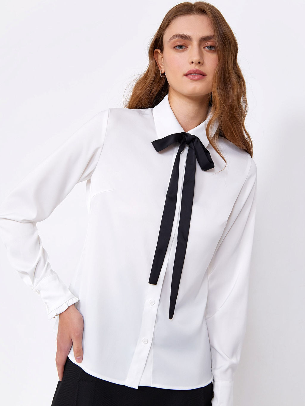 Рубашка с декоративным бантом B2886/snowdrop - Emka фото 4