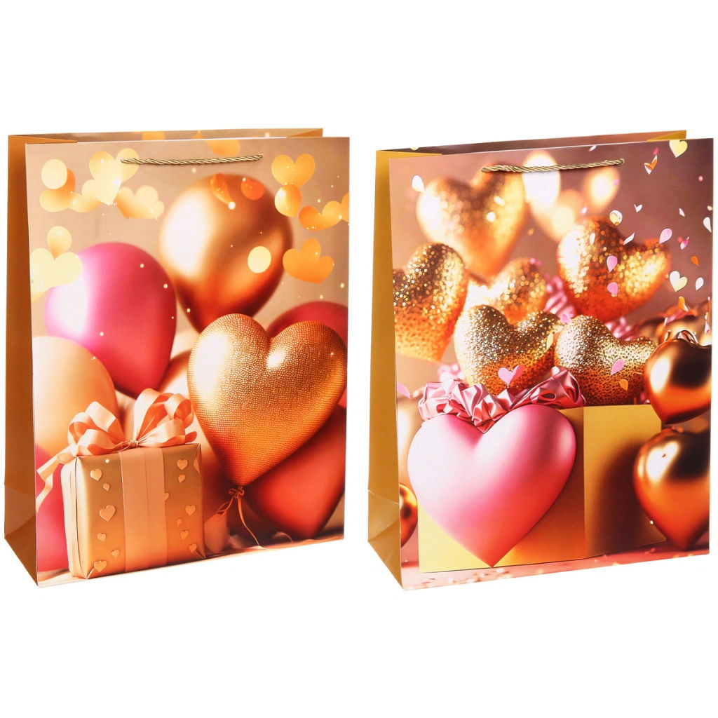 Пакет подарочный "Море сердец" 31*40*12 см