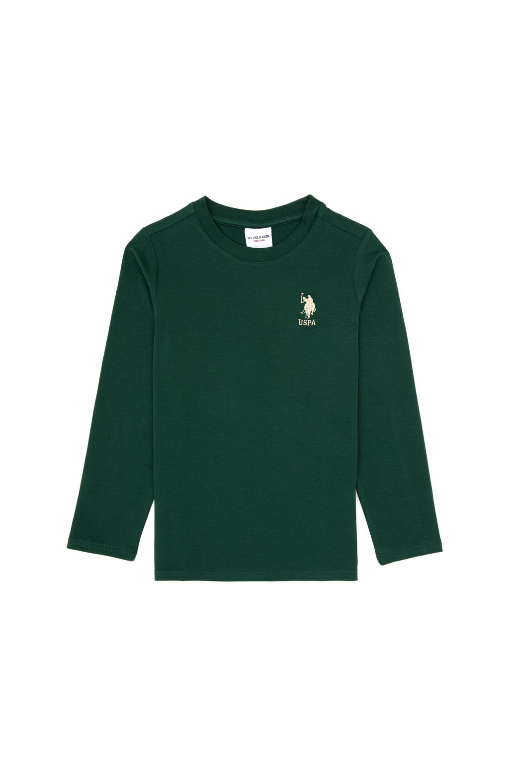 Erkek _ocuk Koyu Ye_il Basic Bisiklet Yaka Sweatshirt Sepette S_rpriz _ndirim