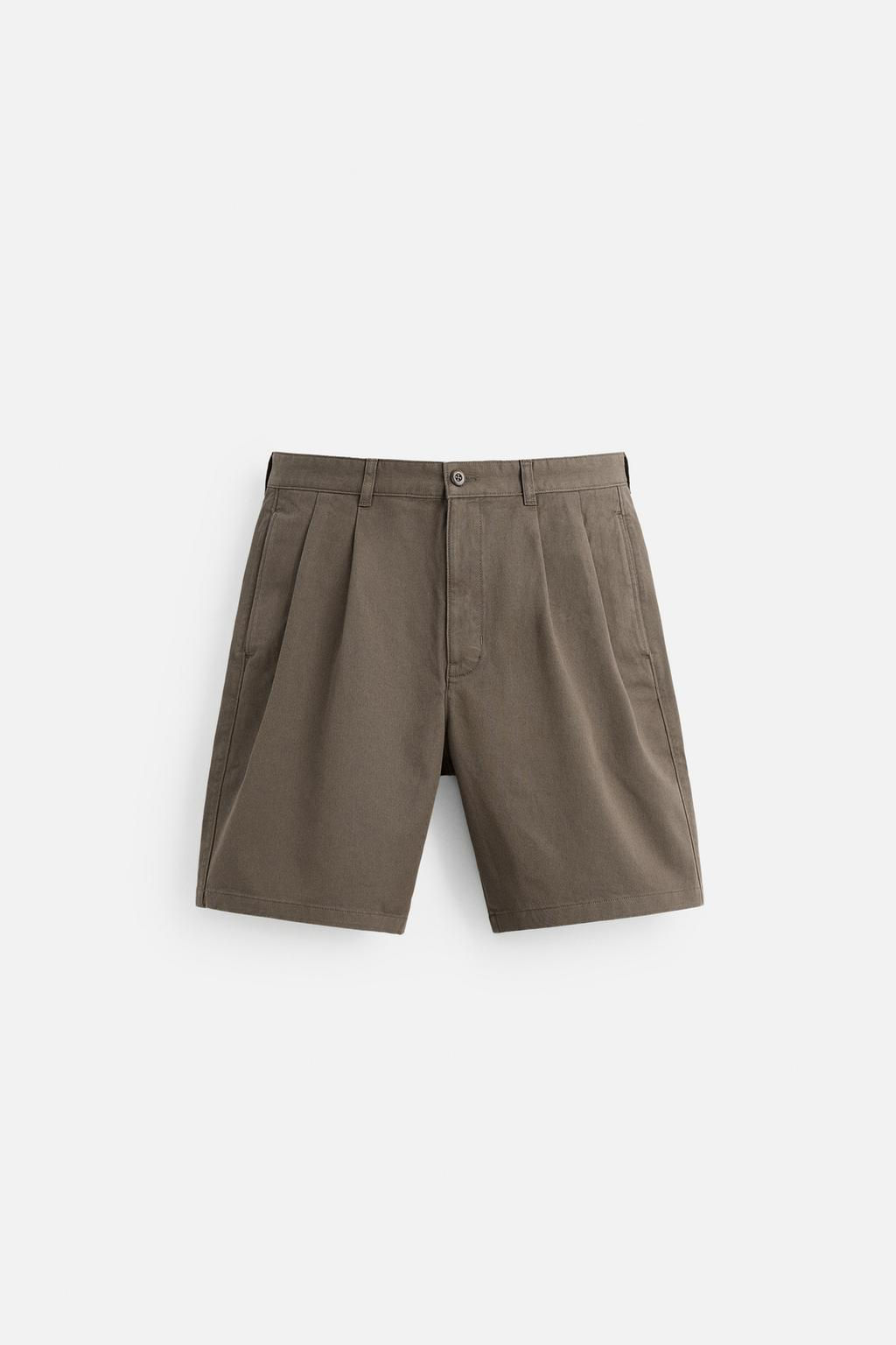 RELAXED FIT PLEATED BERMUDA SHORTS - Zara фото 8