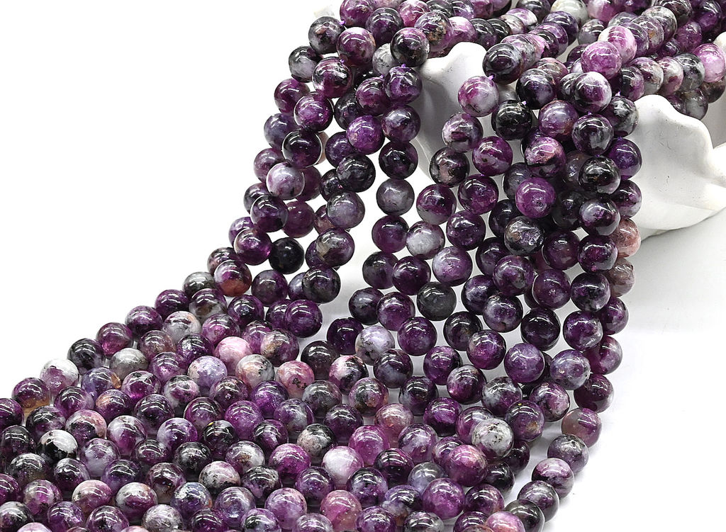 Бусины из лепидолита шарик 10мм, 38см, 40 бусин Радуга камня