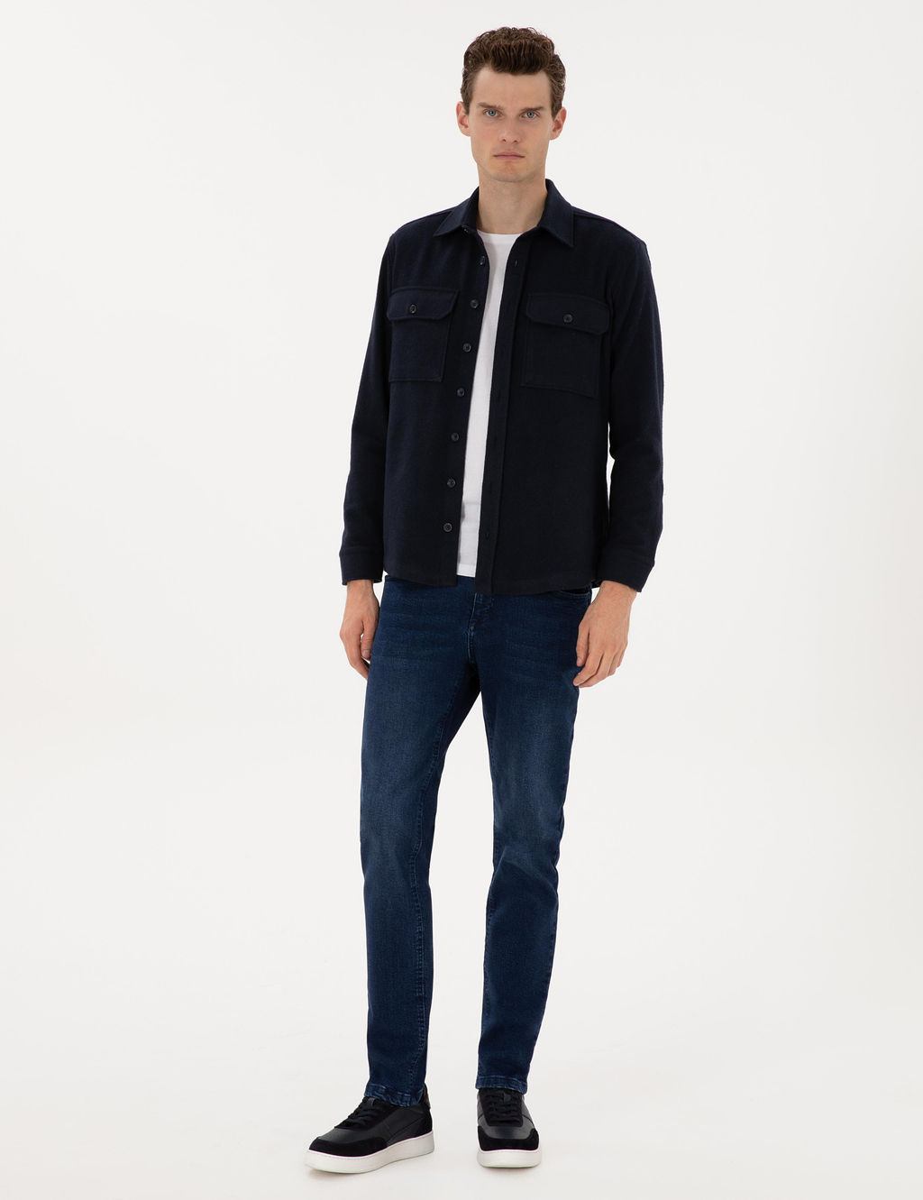 Lacivert Comfort Fit Uzun Kollu G_mlek - Pierre cardin фото 4