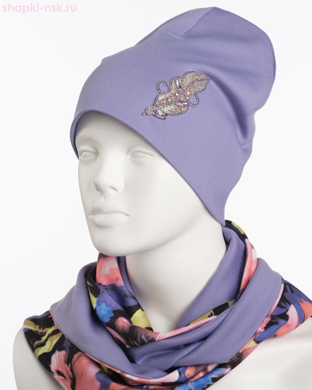 0144к СП Комплект женский флис (колпак+снуд) (56-58)