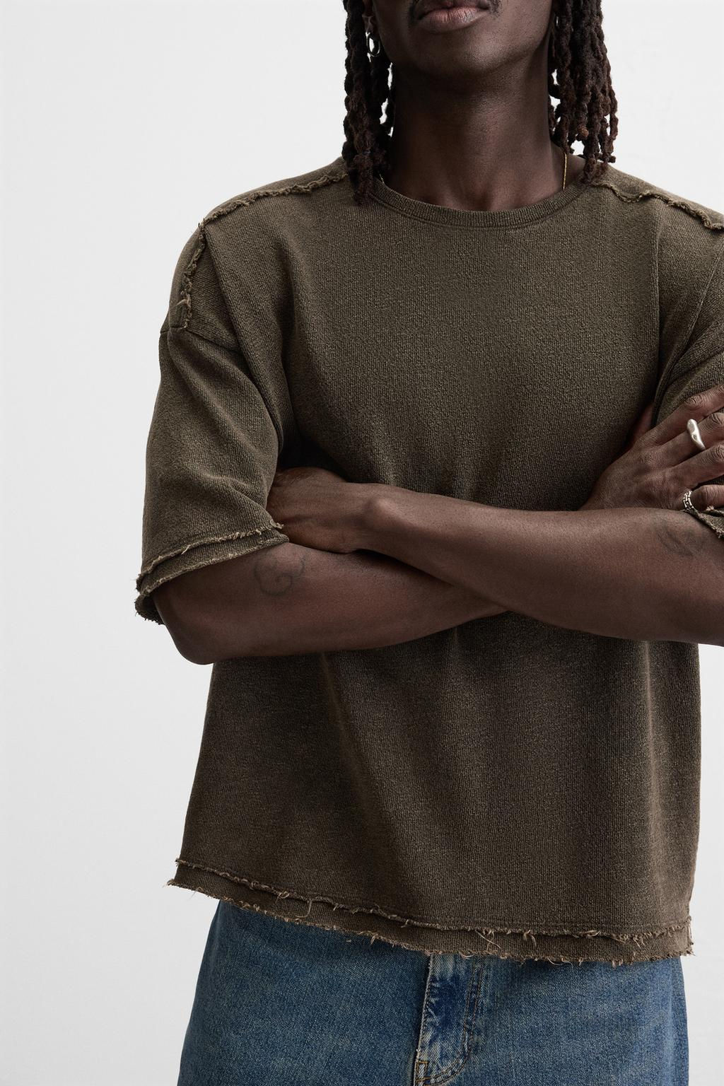 FADED KNIT T-SHIRT - Zara фото 5