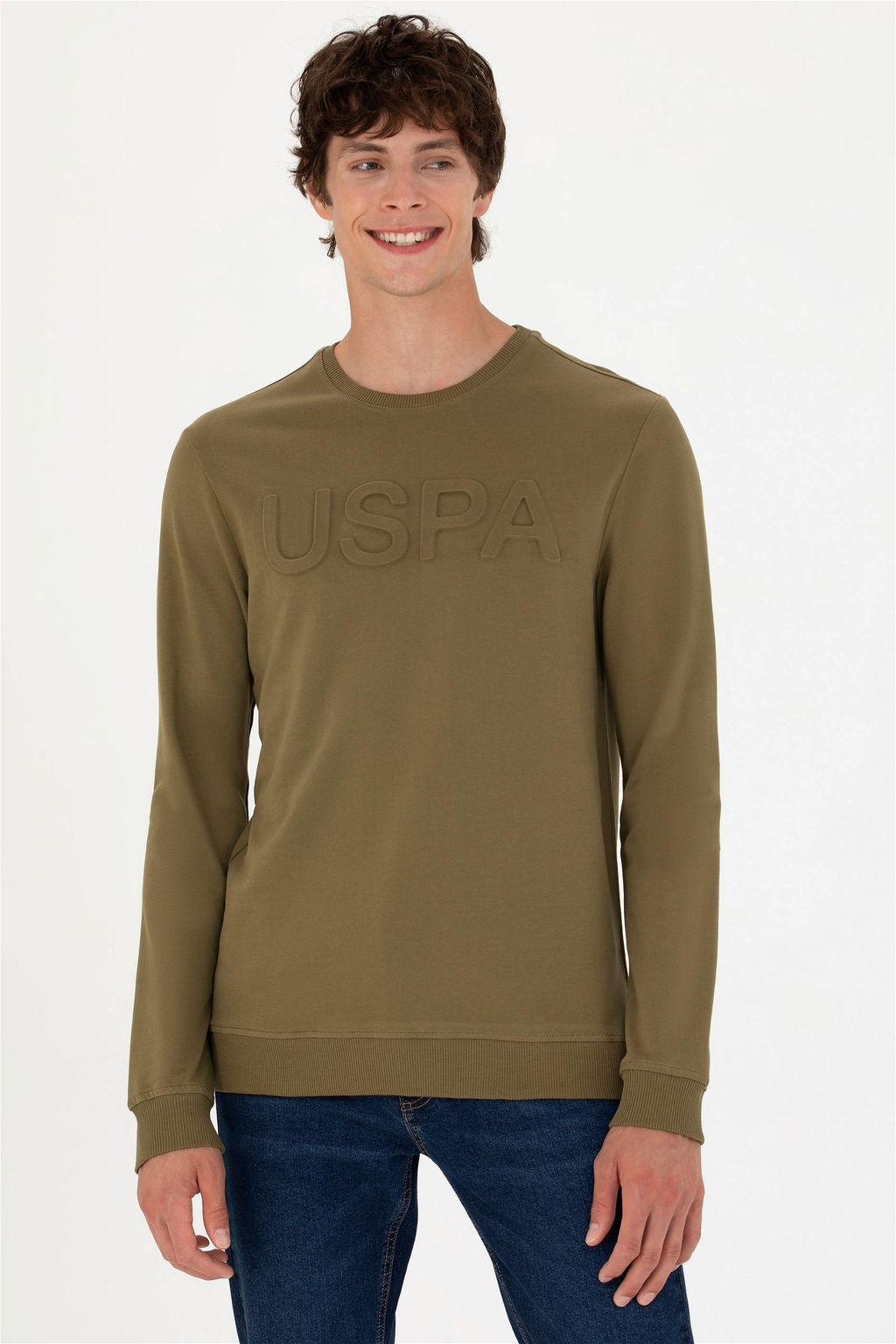 Мужской базовый свитшот цвета хаки Неожиданная скидка в корзине - U.s. polo assn фото 3