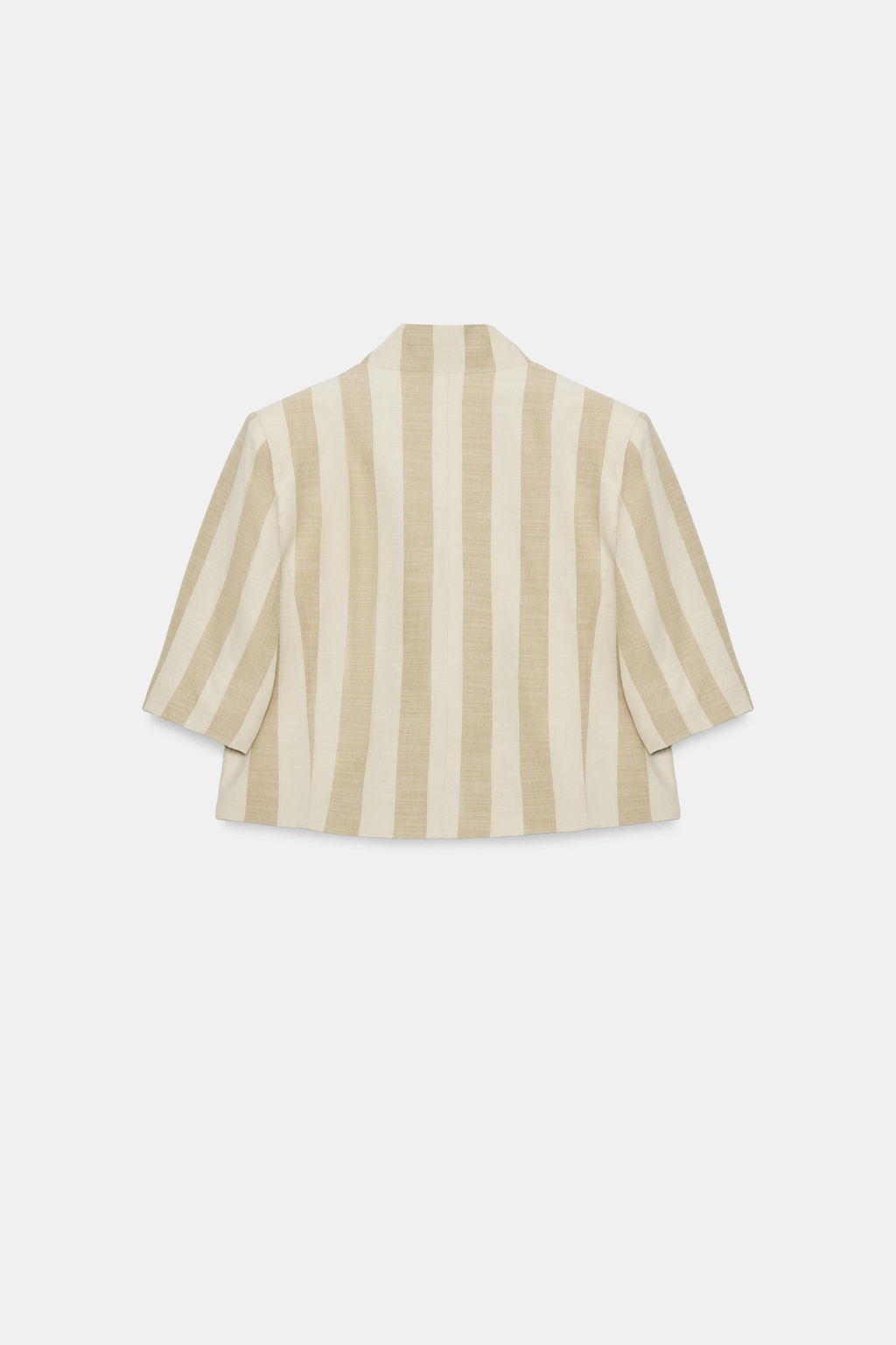 BLAZER CROPPED MANGA CORTA ZW COLLECTION / Crudo / Beige - Zara фото 6