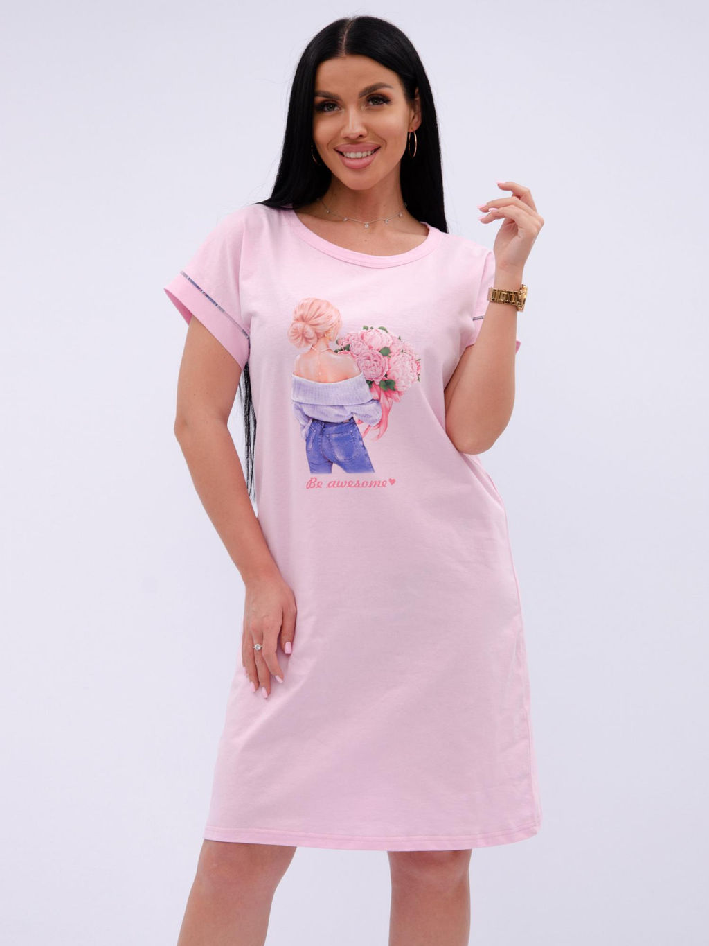 Сорочка "Пионы", трикотаж