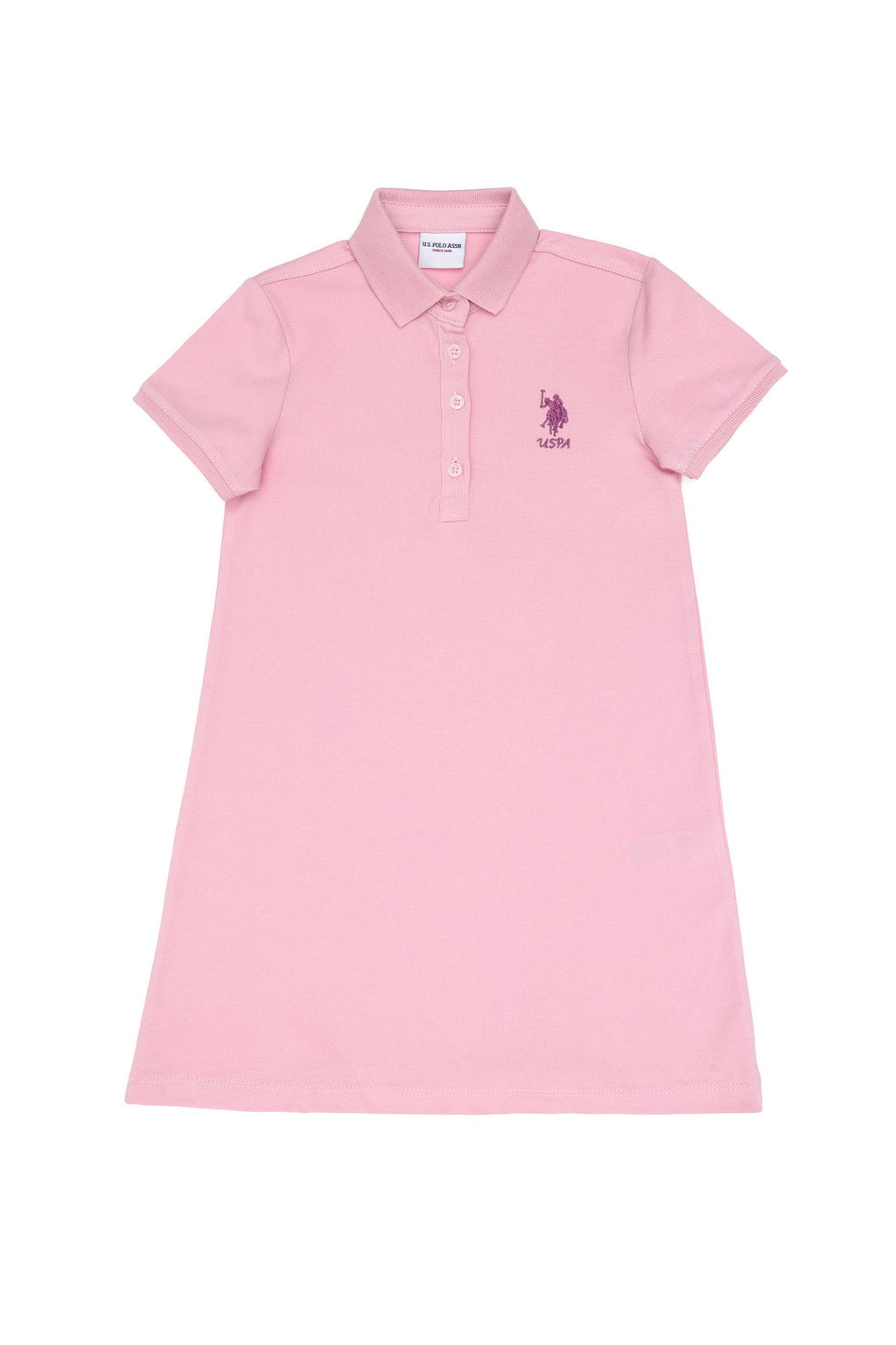 K_z _ocuk A__k Pembe _rme Elbise Sepette S_rpriz _ndirim - U.s. polo assn фото 2