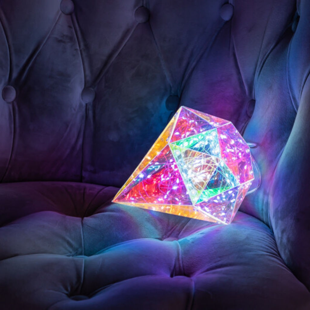 ULD-R507 3АА DIAMOND Светильник декоративный Брильянт, на батарейках 3AA (не в/к). 100 светодиодов Белый свет. Цвет корпуса радужный. TM Uniel