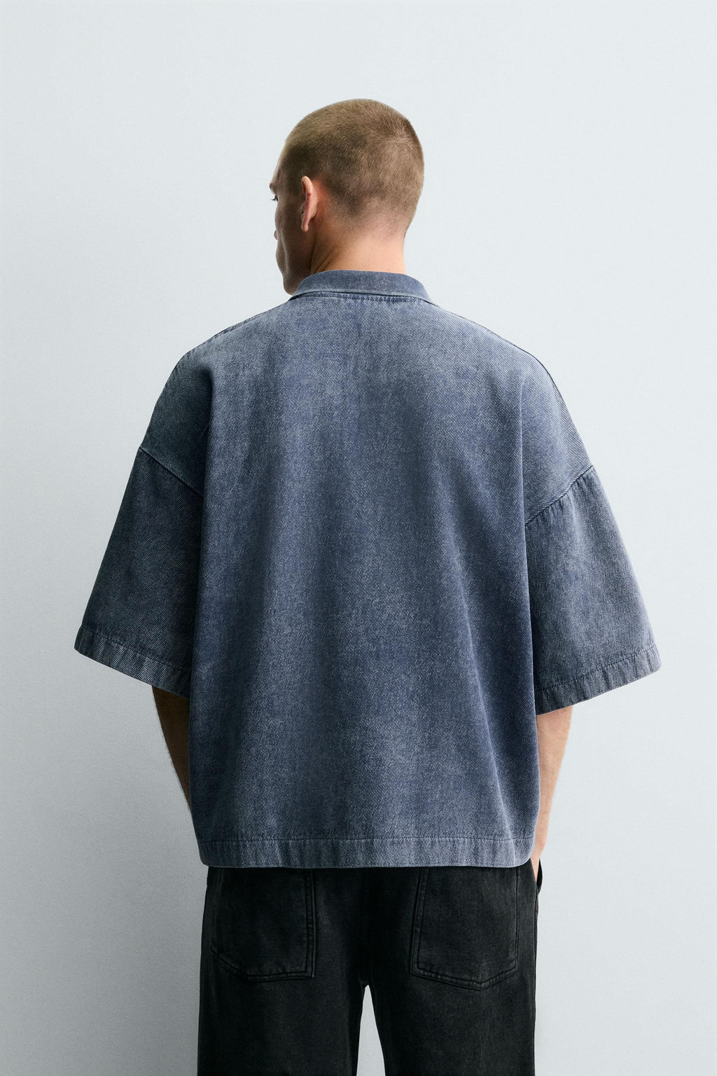 WASHED TEXTURED POLO SHIRT - Zara фото 3