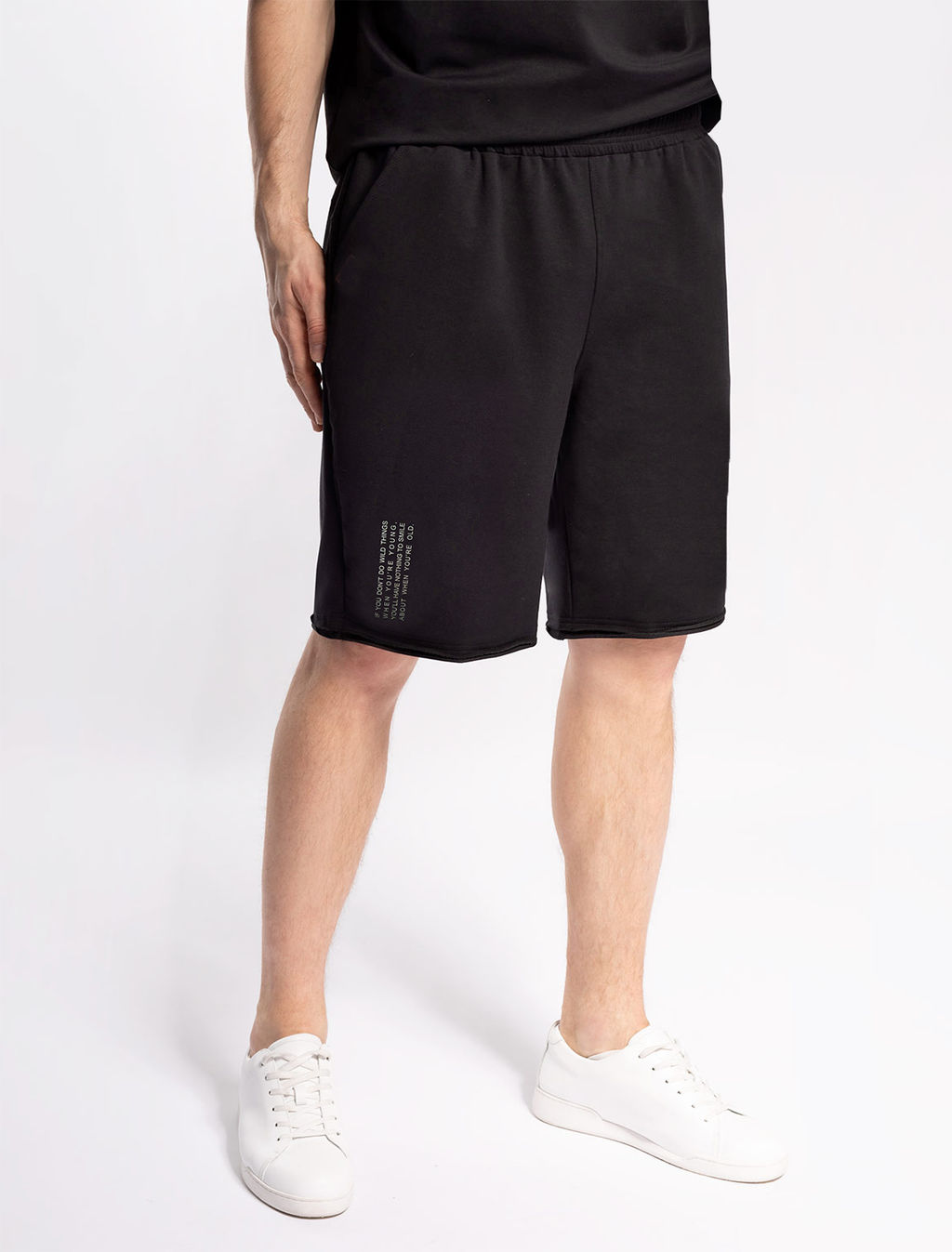 Шорты из тонкого футера с принтом