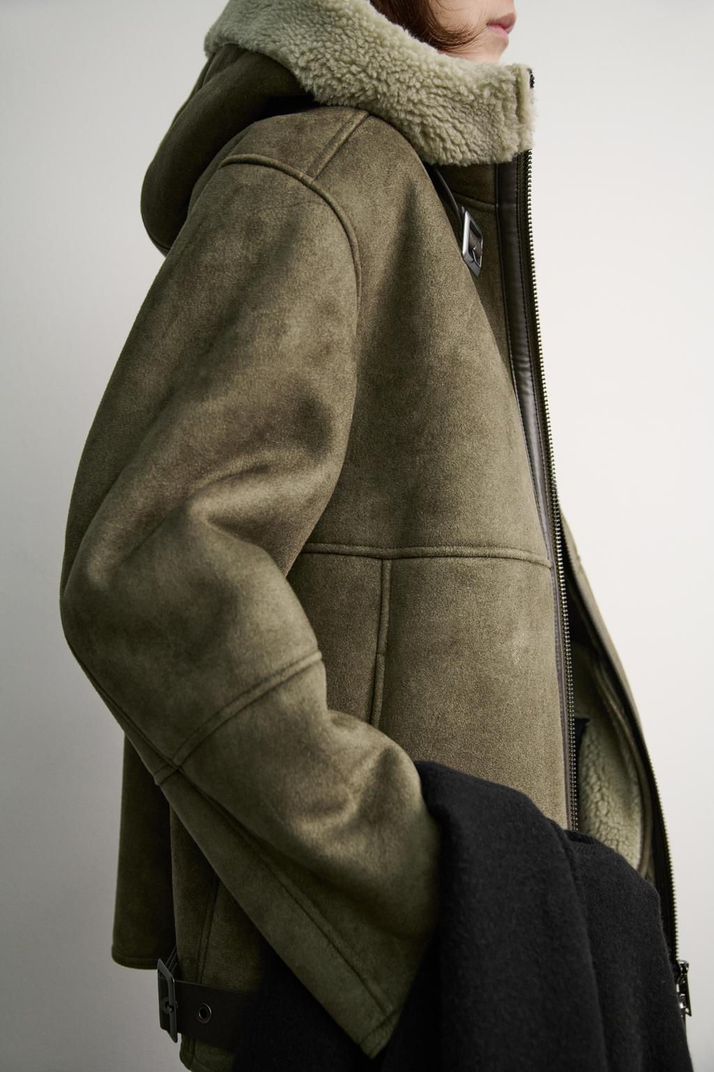 CONTRAST HOODED DOUBLE-FACED JACKET ZW COLLECTION - Zara фото 15