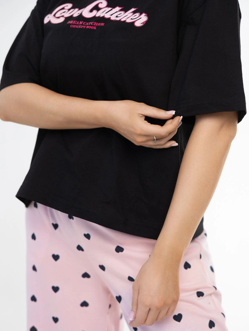 Костюм женский, цвет черный розовый - Барболета фото 5