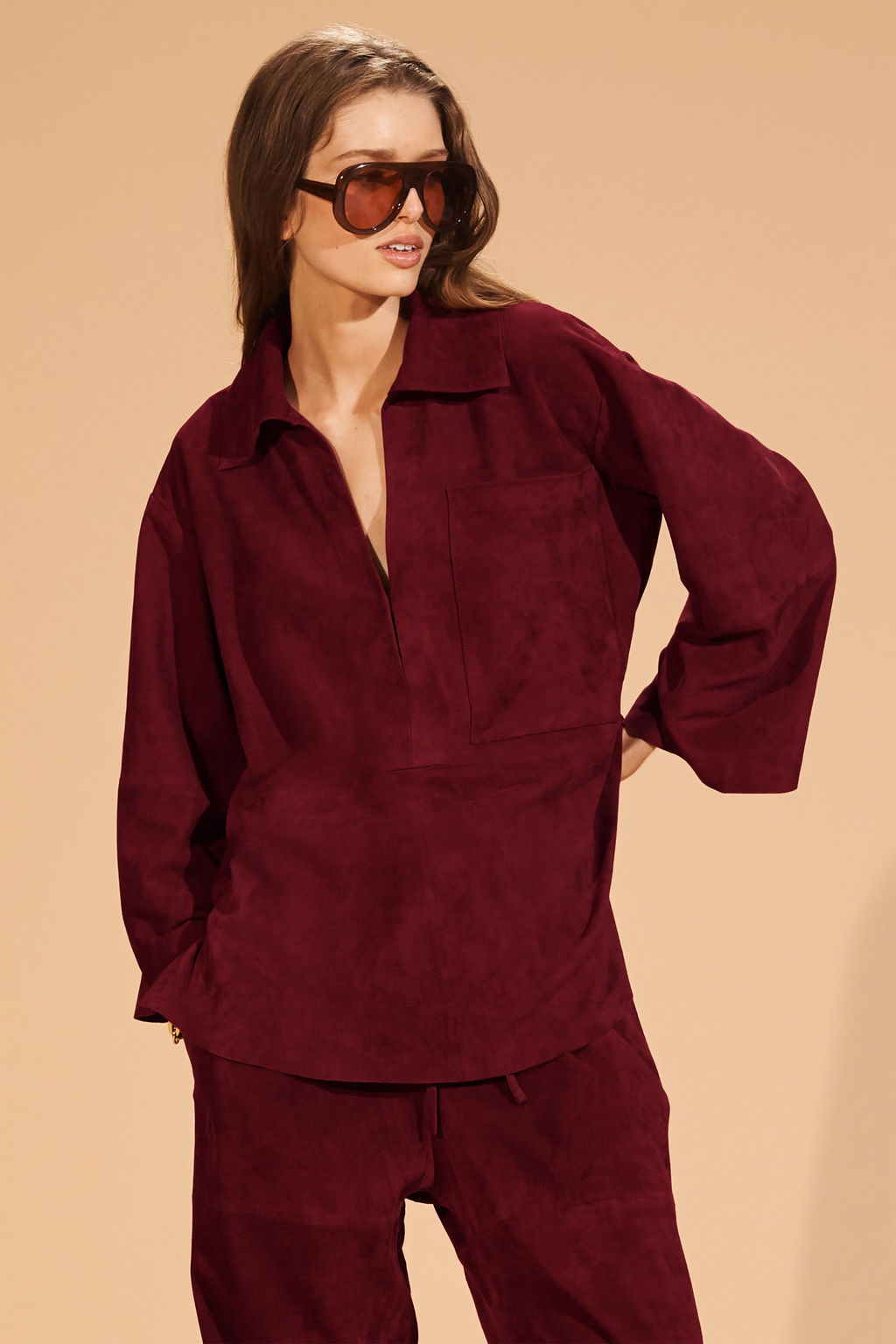 LIMITED EDITION SUEDE LEATHER POCKET SHIRT - Zara фото 2
