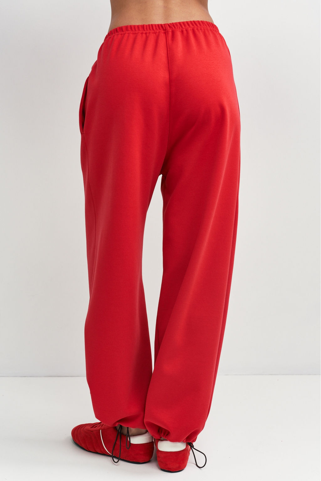 Брюки хлопковые на кулиске Красный - Erist store фото 5