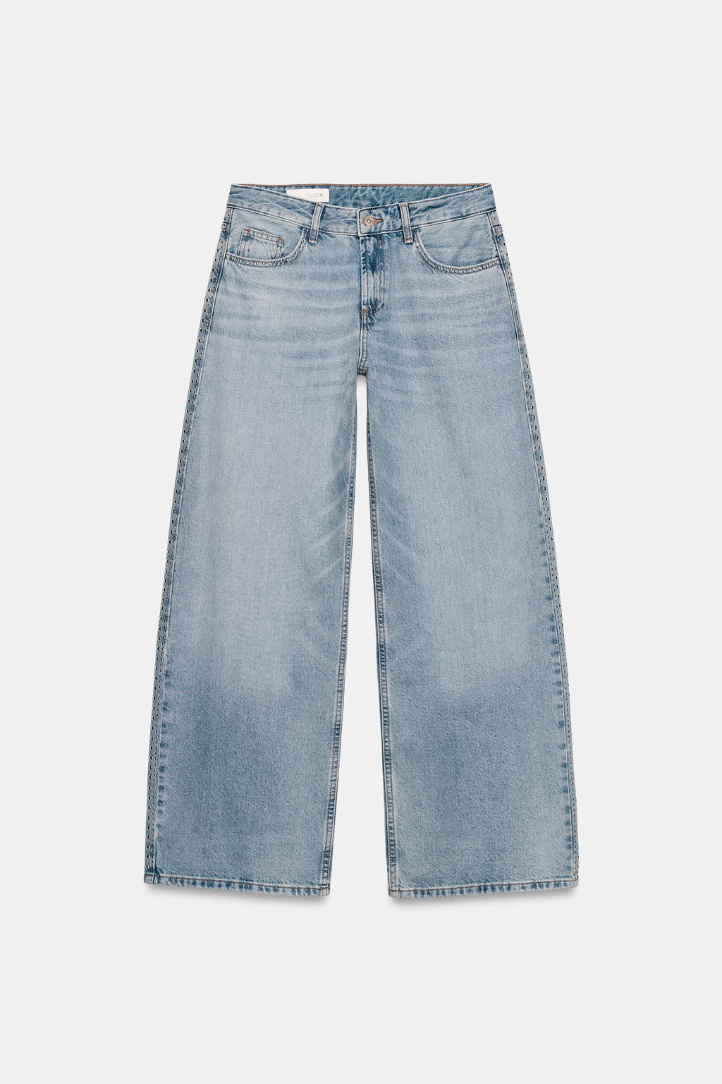 JEANS TRF EXTRA WIDE LEG TACHAS TIRO ALTO / Azul claro - Zara фото 5