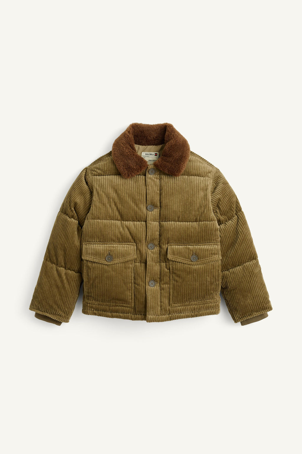 CORDUROY PUFFER COAT - Zara фото 4