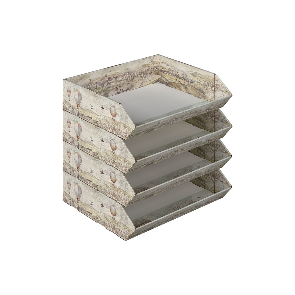 VAL TC-4HP-330 Лотки для бумаг горизонтал., широкие, 33*28.5*7.5 см, набор 4 шт., TRAVELLING, шт