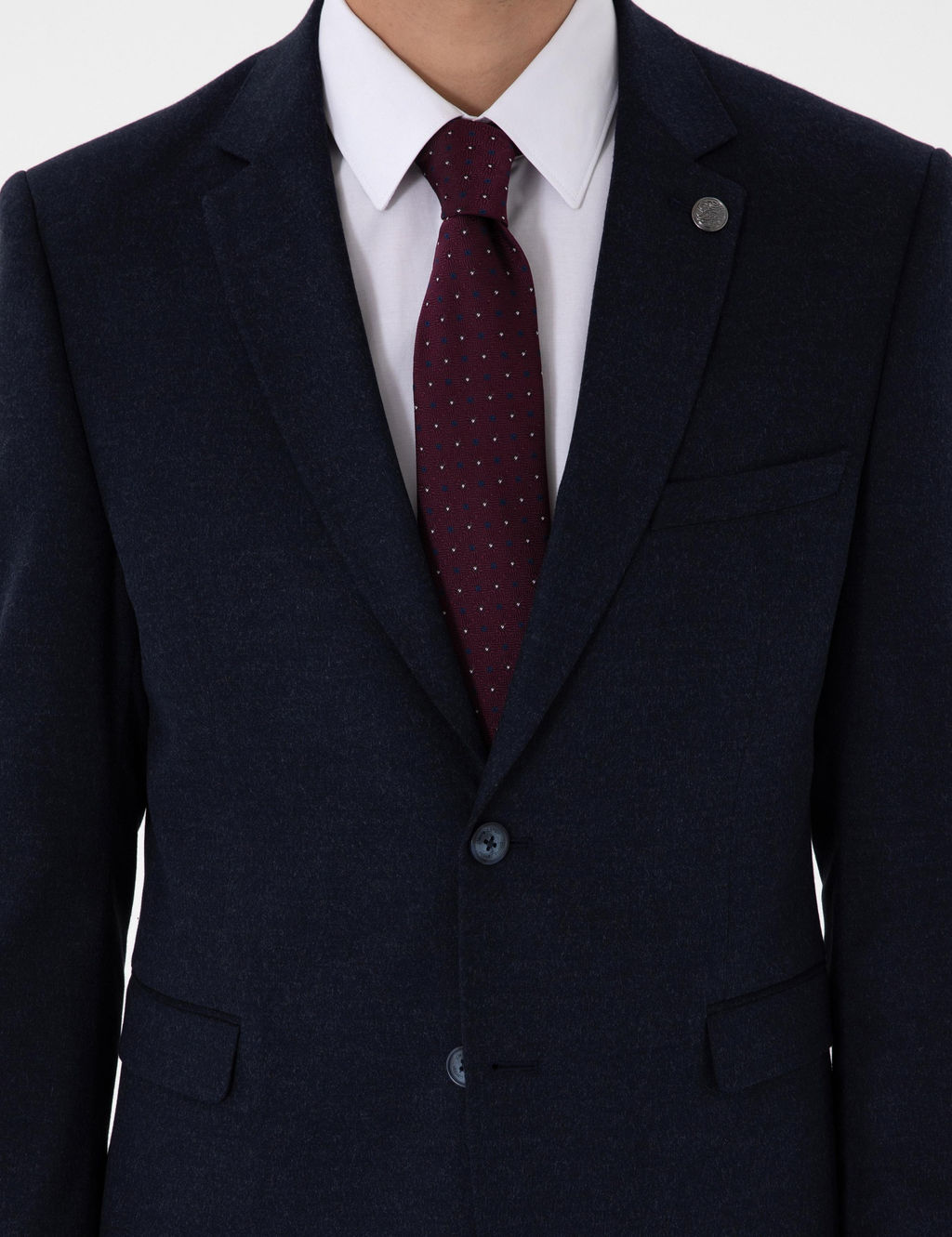 Lacivert Slim Fit Tak_m Elbise