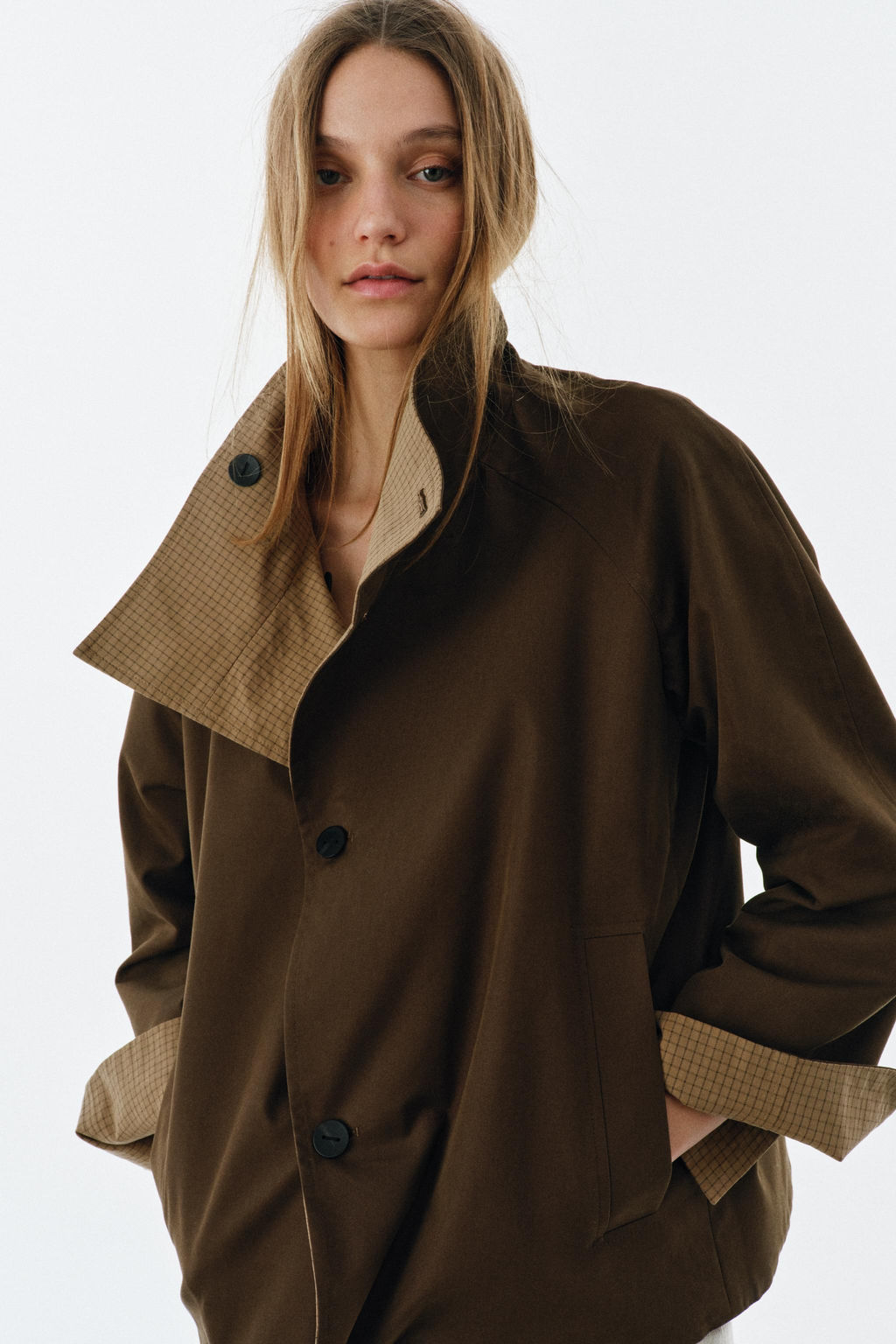 REVERSIBLE CHECK JACKET ZW COLLECTION - Zara фото 7