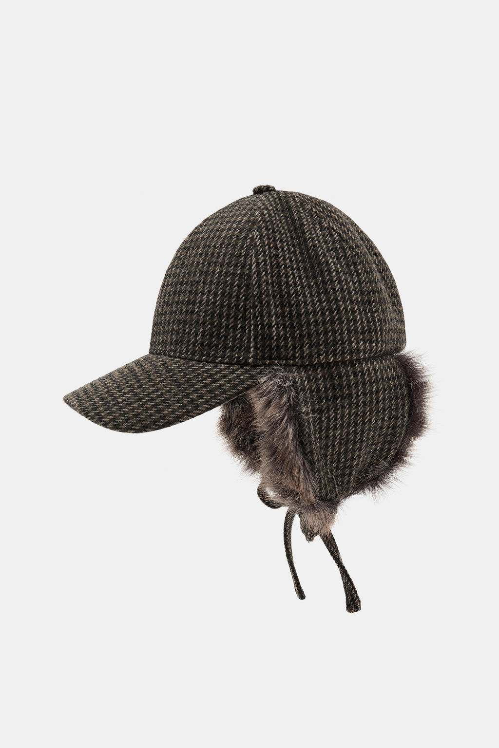 CHECK CAP WITH WOOL AND EAR MUFFS - Zara фото 6