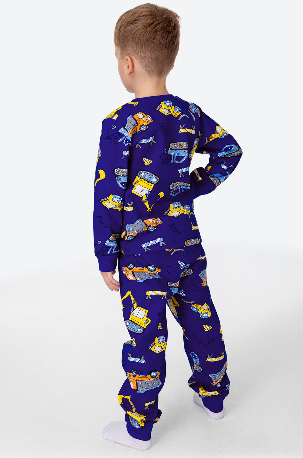 Хлопковая пижама для мальчика из футера с начесом Happy Fox  фото 5