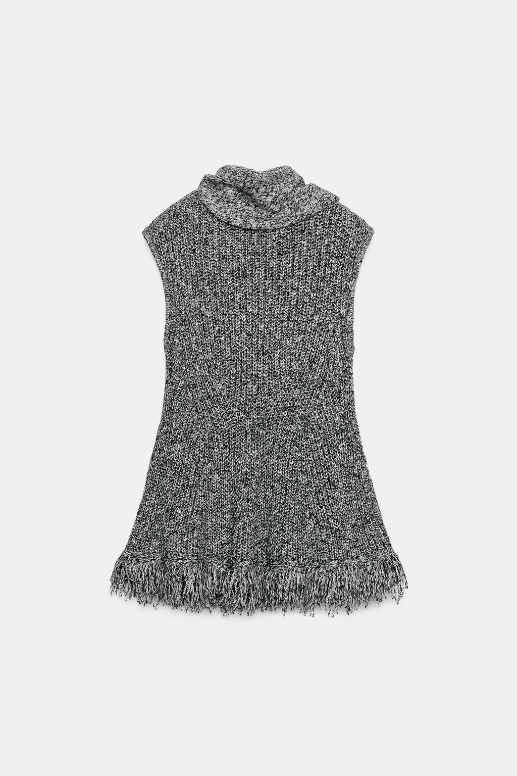 KNIT TOP WITH SCARF AND FRINGED HEM - Zara фото 3