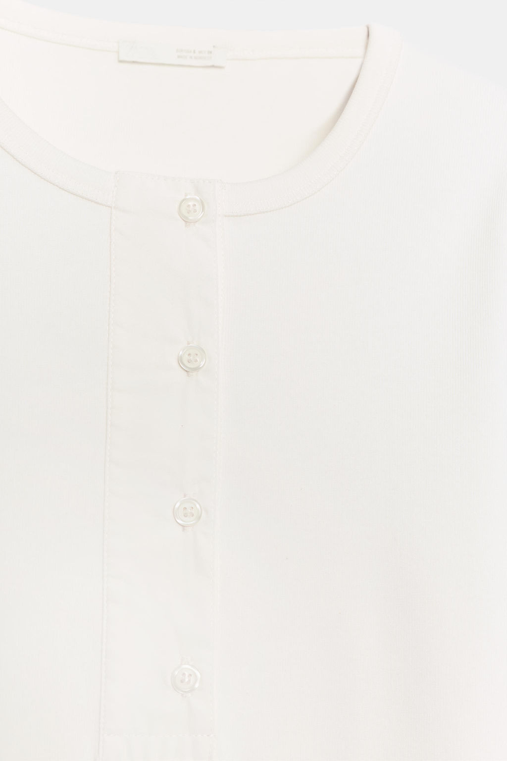 CAMISETA RIB BOTONES / blanco - Zara фото 6