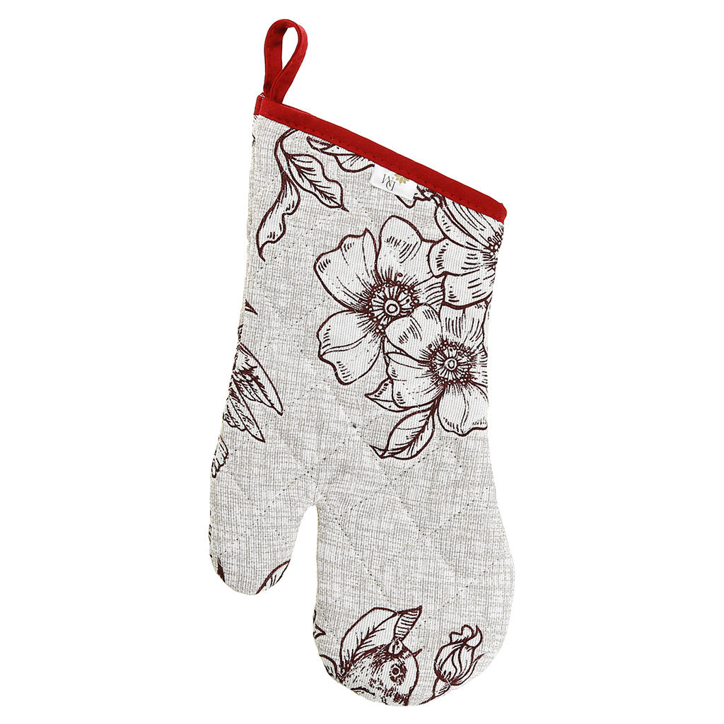 Кухонный комплект Парадиз: прихватка-варежка 15х30см + прихватка 20х20см, рогожка 171г/м2, хлопок 100%, наполнитель - ватин 280г/м2, на пластмассовом подвесе, Домашняя мода (Россия)  фото 2