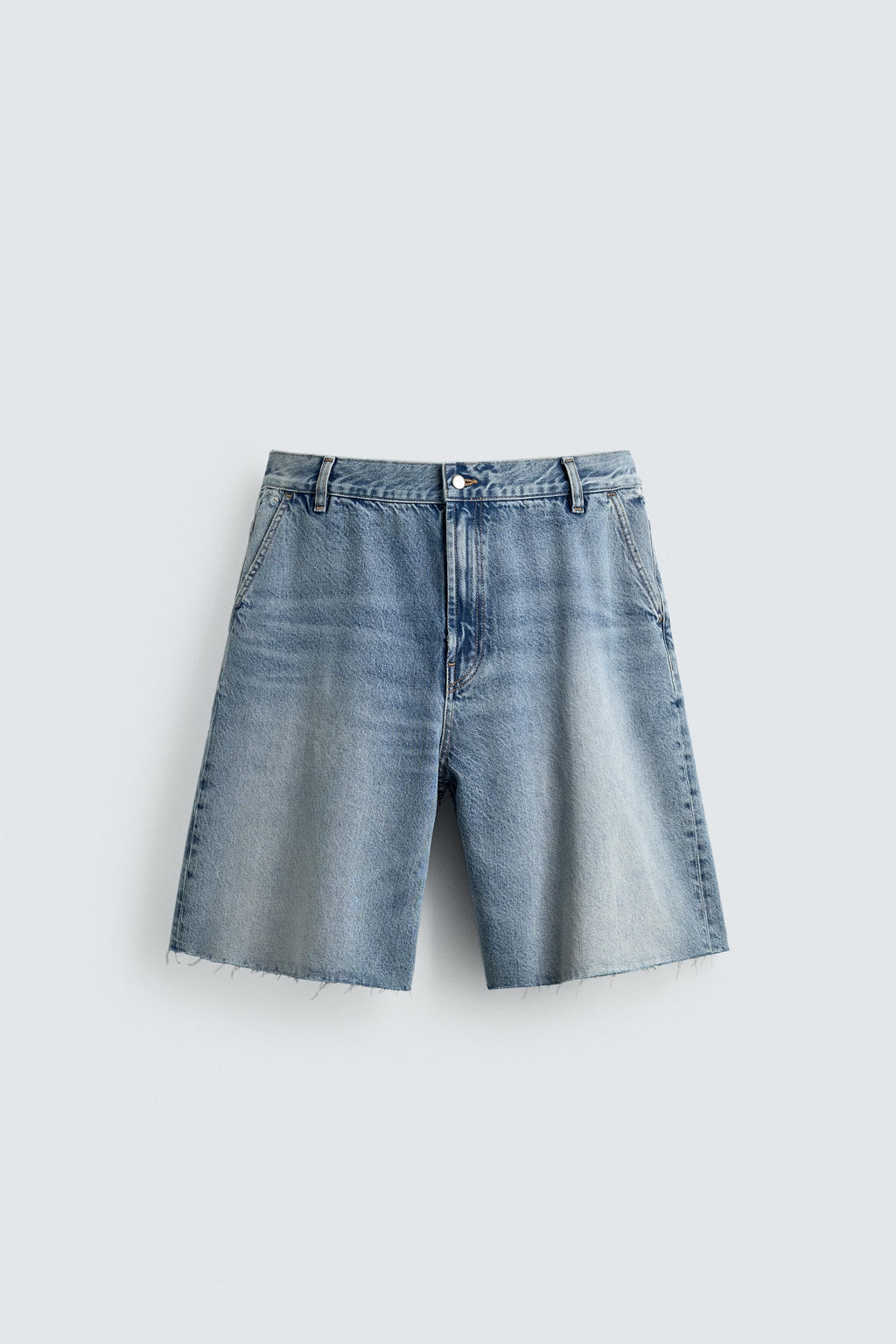 BERMUDA CHINO DENIM RELAXED FIT / Azul - Zara фото 7