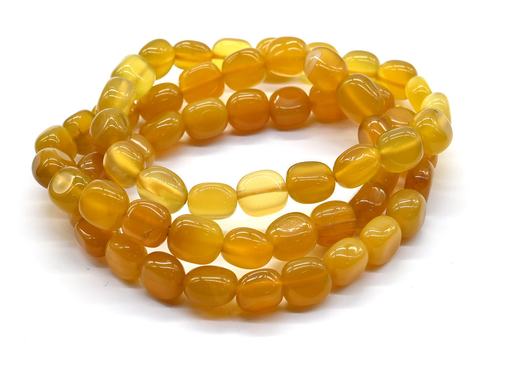 Браслет из агата тонированного прямоугольник 7*10мм цв.желтый