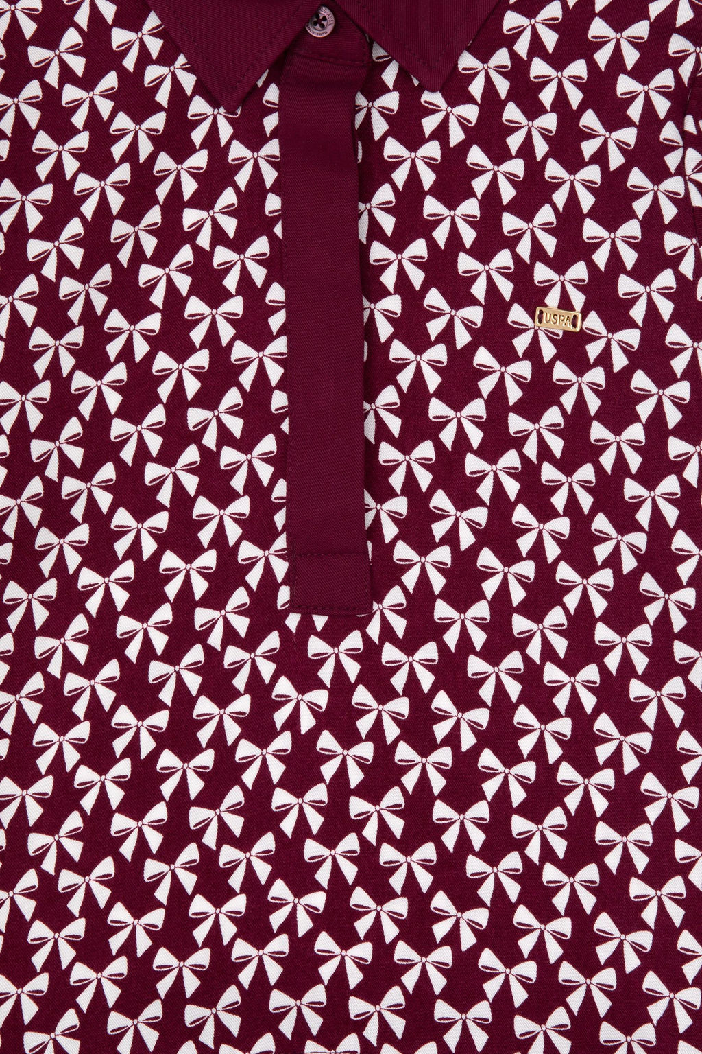 K_z _ocuk Bordo Dokuma Elbise - U.s. polo assn фото 3