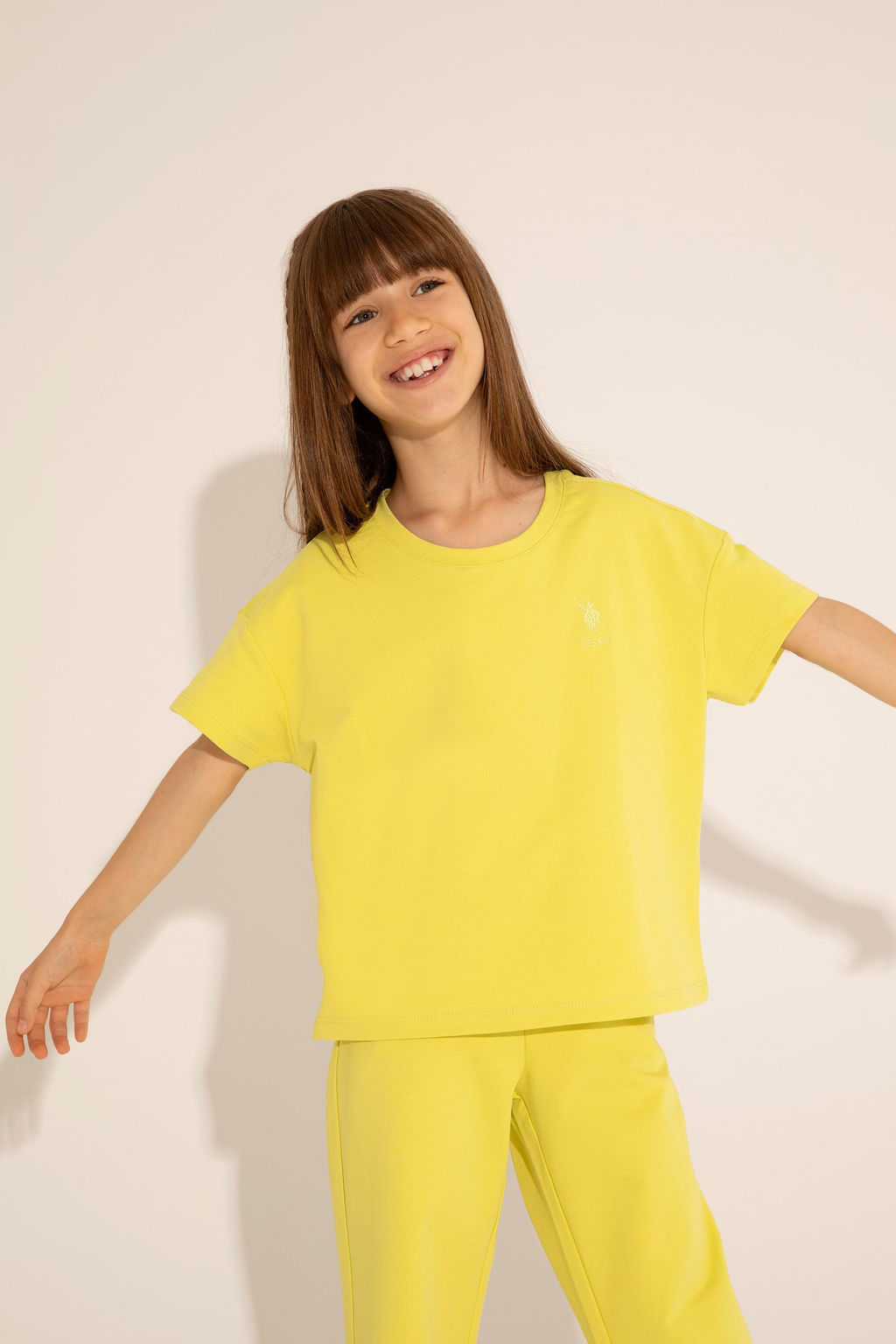 Футболка U.S. Polo Assn для девочек с круглым вырезом арахис хлопок с эластаном  фото 6