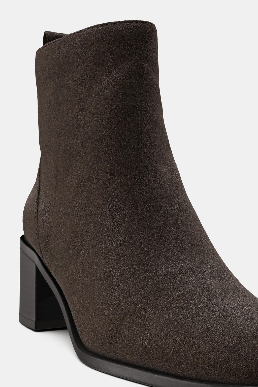 SPLIT SUEDE BLOCK HEEL ANKLE BOOTS - Zara фото 8