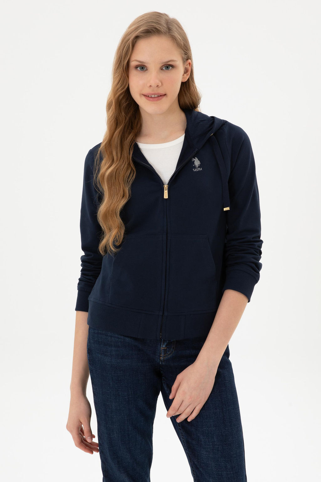 Kad_n Lacivert Sweatshirt Sepette S_rpriz _ndirim - U.s. polo assn фото 3