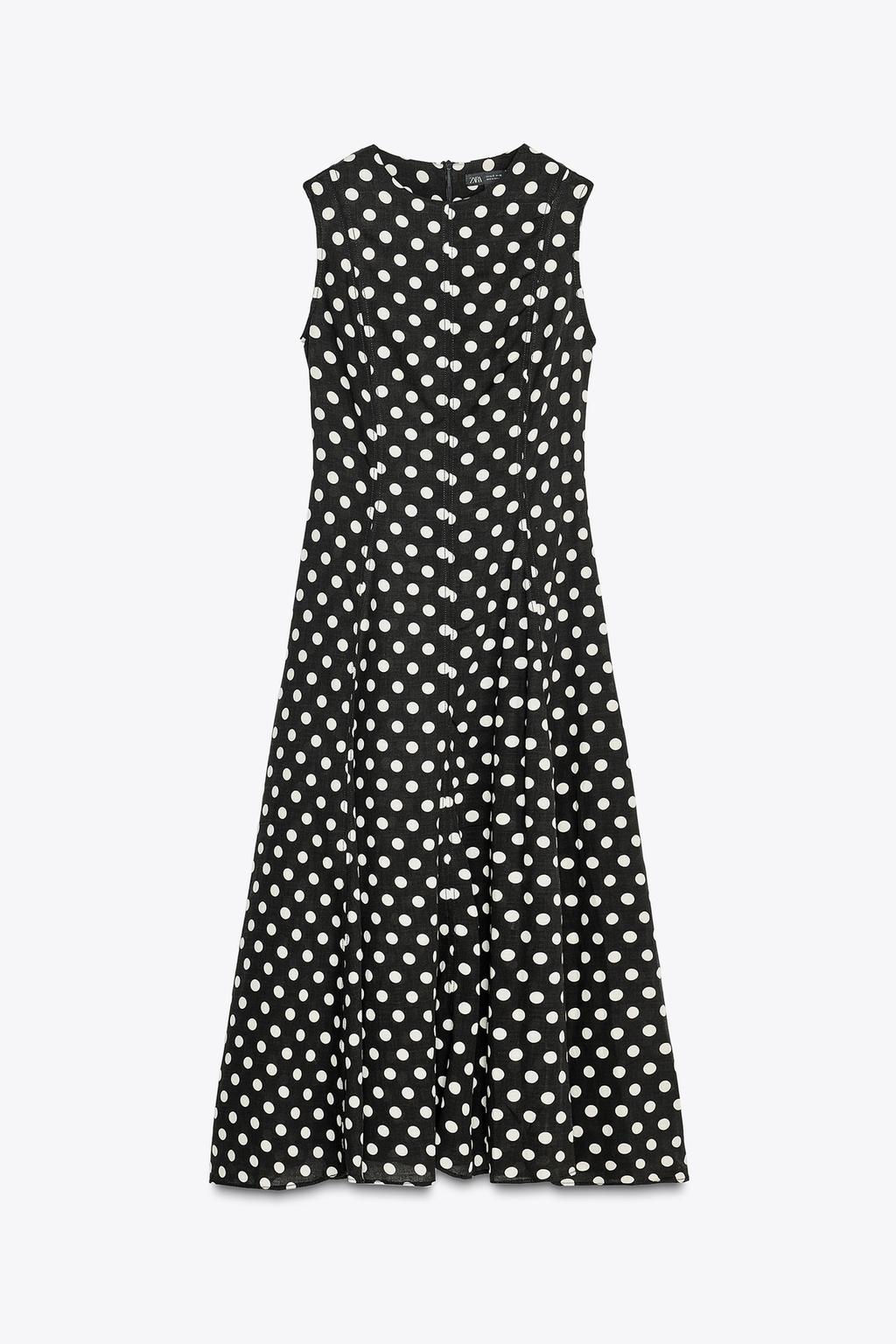 ZW COLLECTION POLKA DOT MIDI DRESS - Zara фото 7