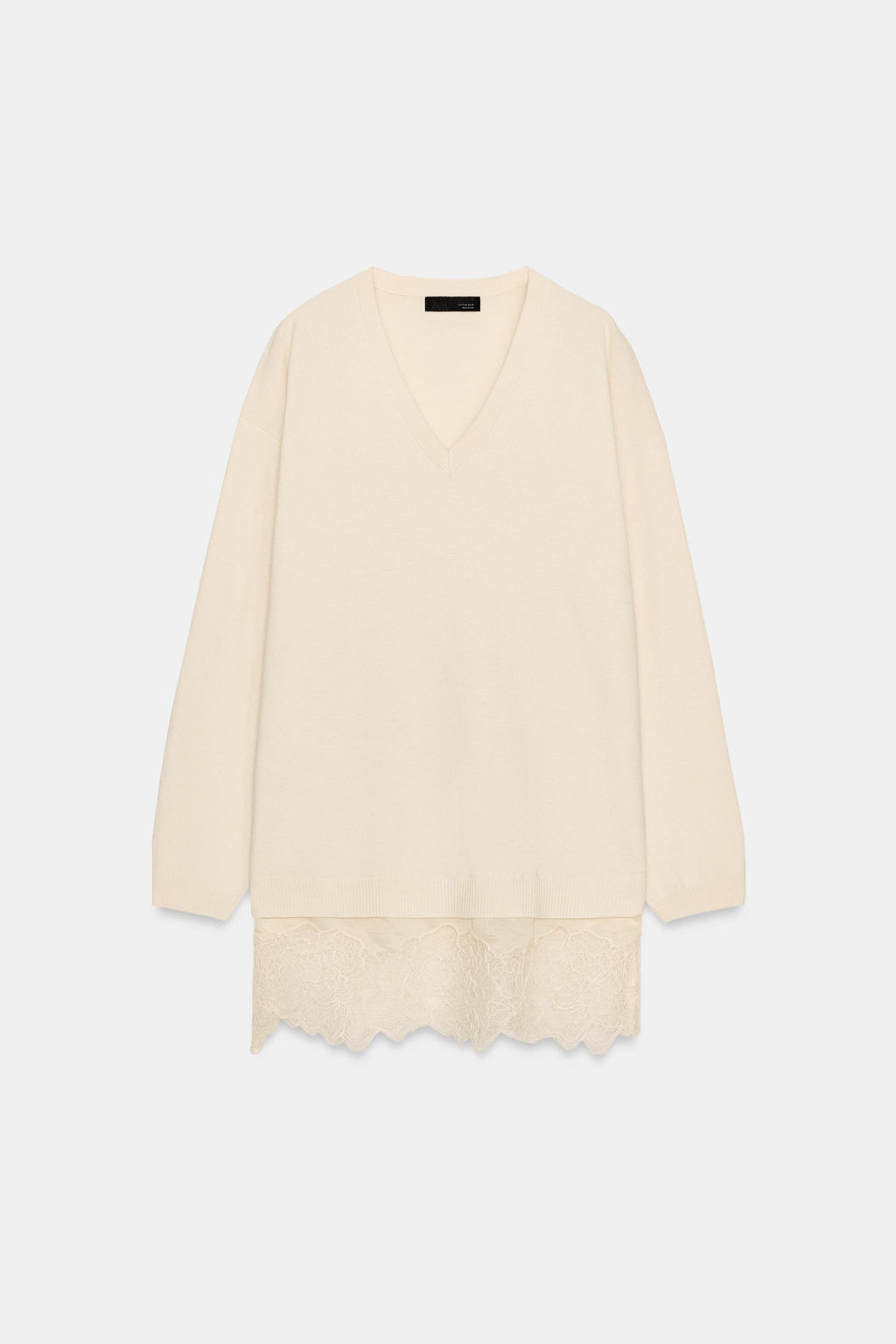 LONG KNIT JUMPER WITH LACE DETAIL - Zara фото 14