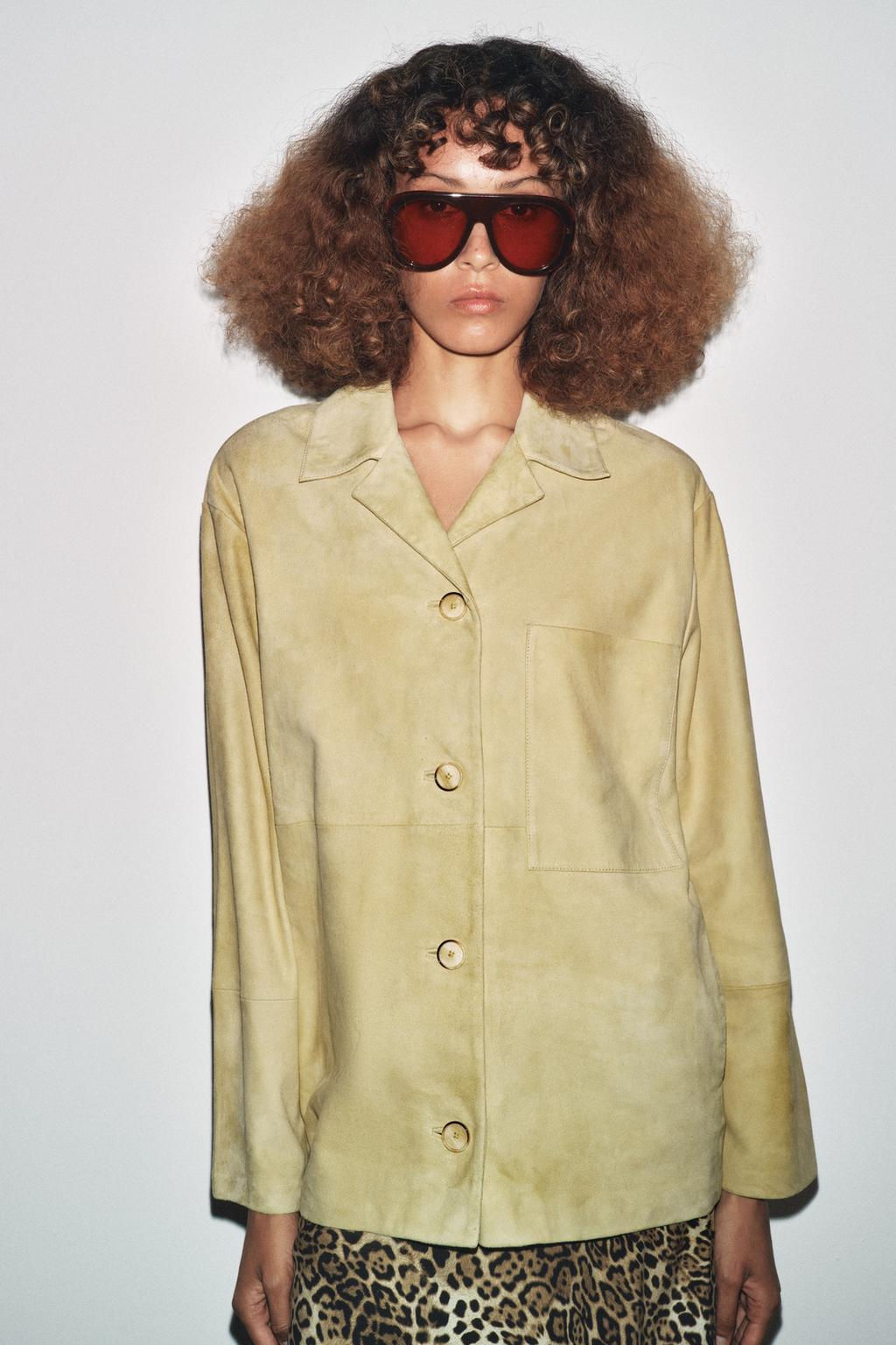 LIMITED EDITION SUEDE LEATHER POCKET SHIRT - Zara фото 4