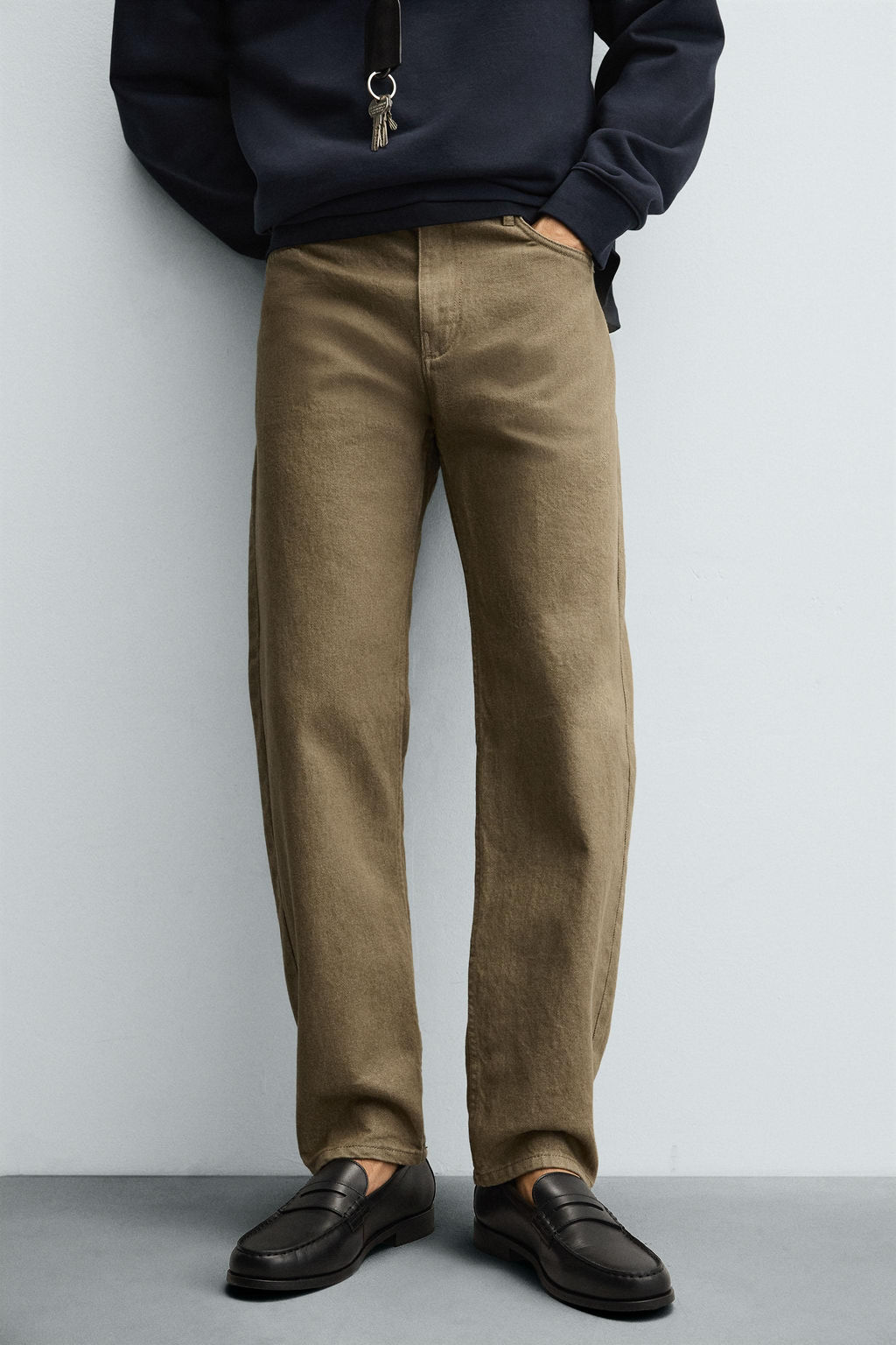 REGULAR FIT COTTON TROUSERS - Zara фото 5