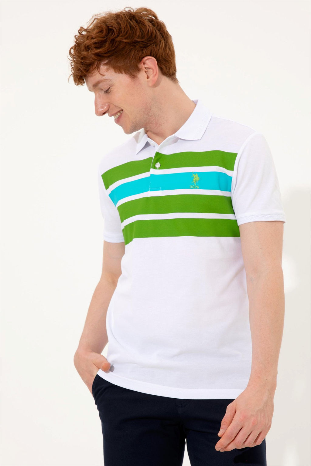 Мужская футболка Apple Green с воротником-поло Неожиданная скидка в корзине - U.s. polo assn фото 3