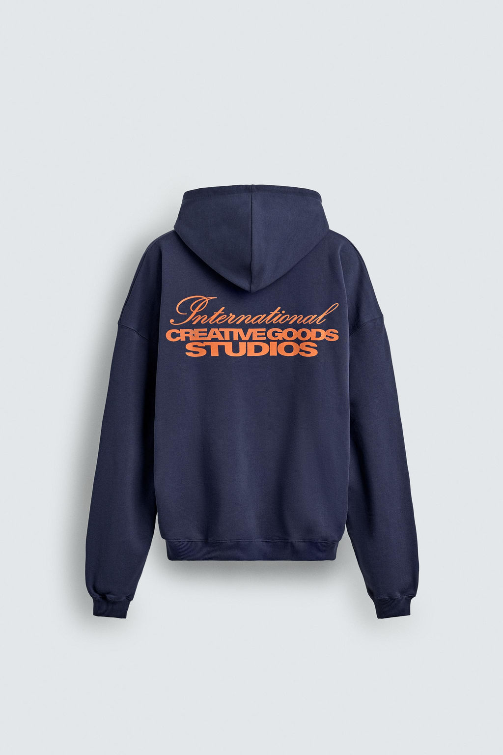 SUDADERA TEXTOS CONTRASTE CAPUCHA / Marino