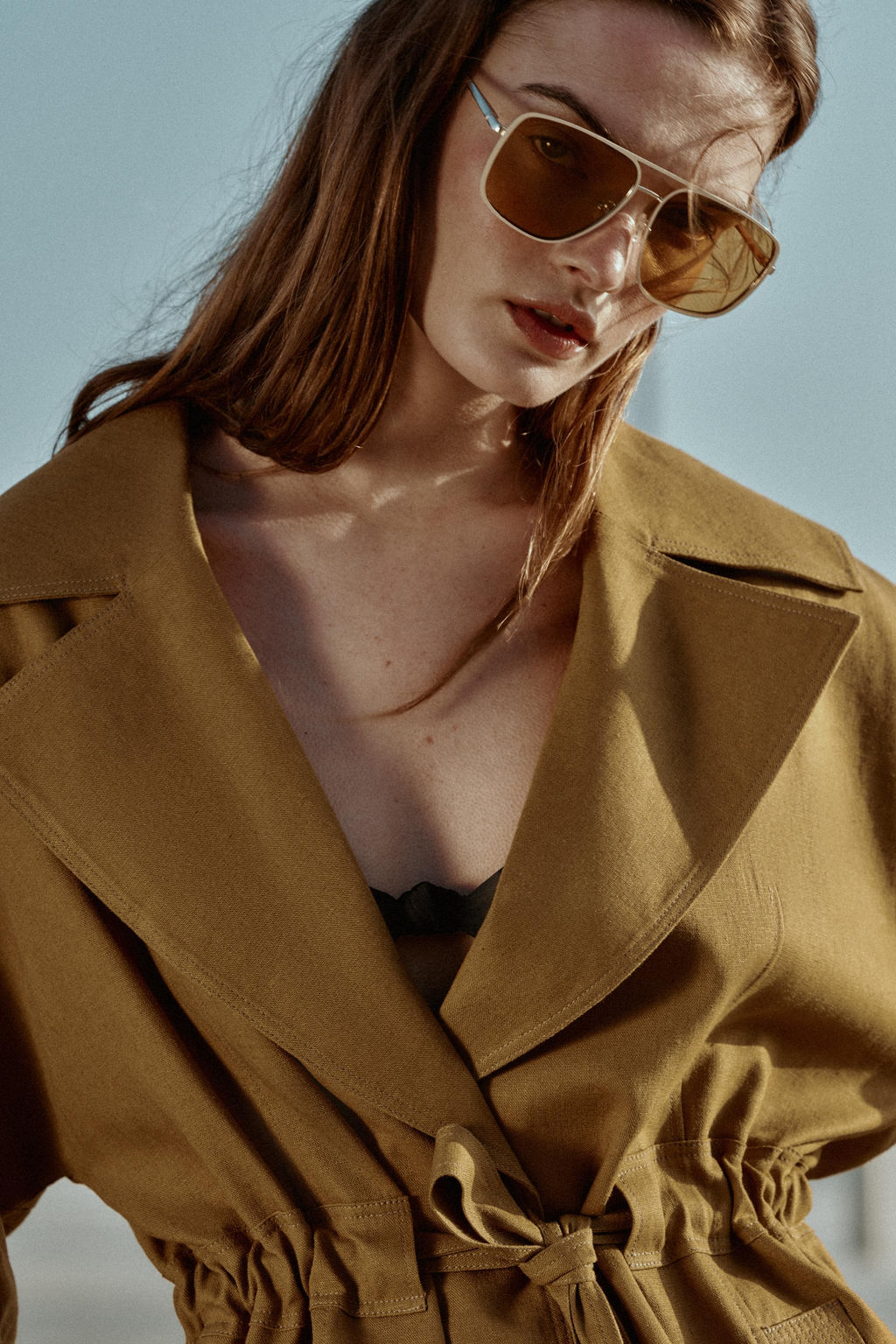 CHAQUETA TRENCH CON LINO CINTUR?N / Aceite - Zara фото 6