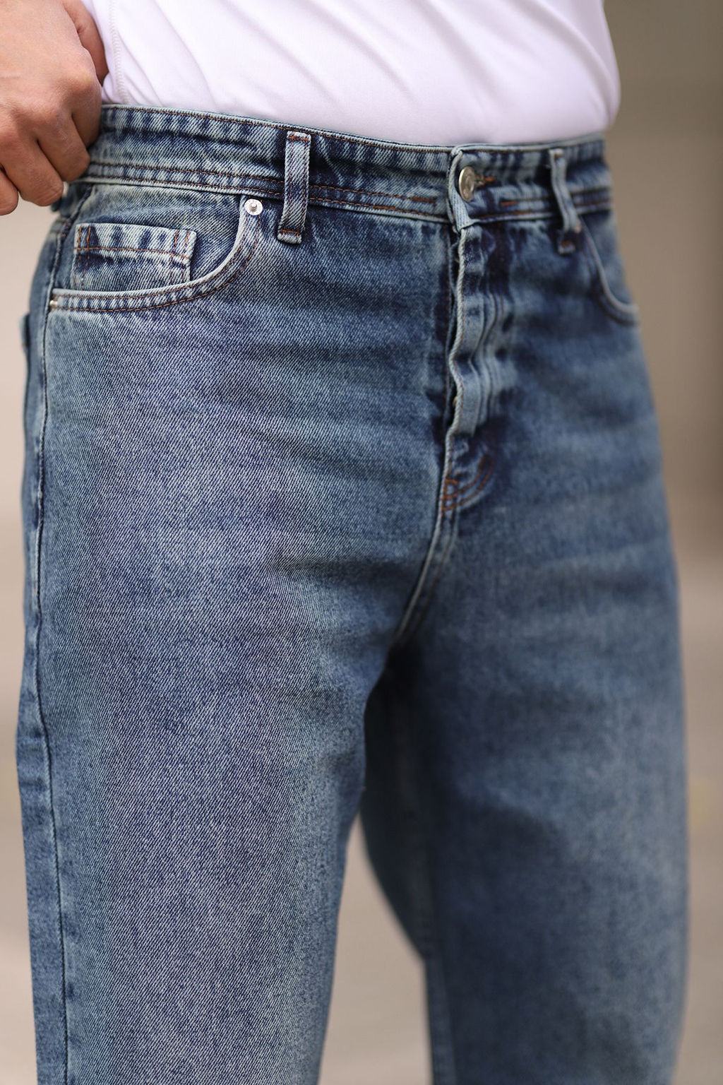 TRENDYOL MAN Ac?k Mavi %100 Pamuk Baggy Fit Jeans Bol Kot Pantolon TMNAW24JE00027 - Trendyolmilla фото 35