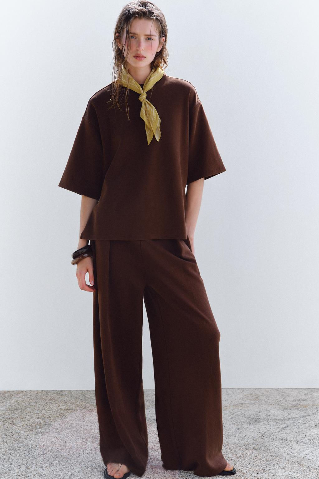 WASHED EFFECT INTERLOCK T-SHIRT - Zara фото 23