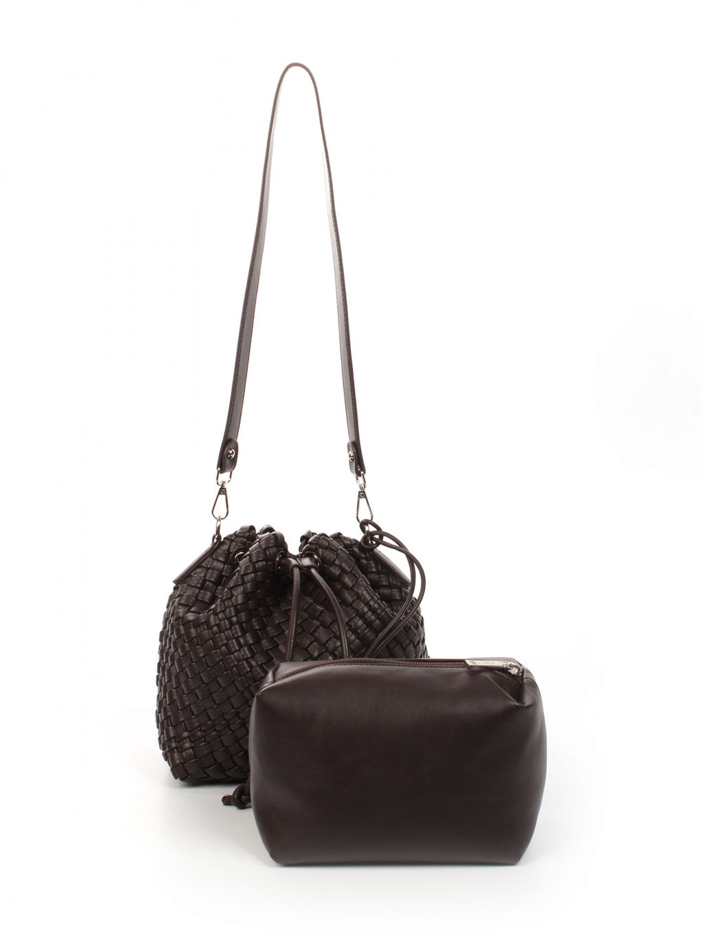 LACCOMA сумка СУ038-темно-коричневый эко кожа хлопок  фото 4