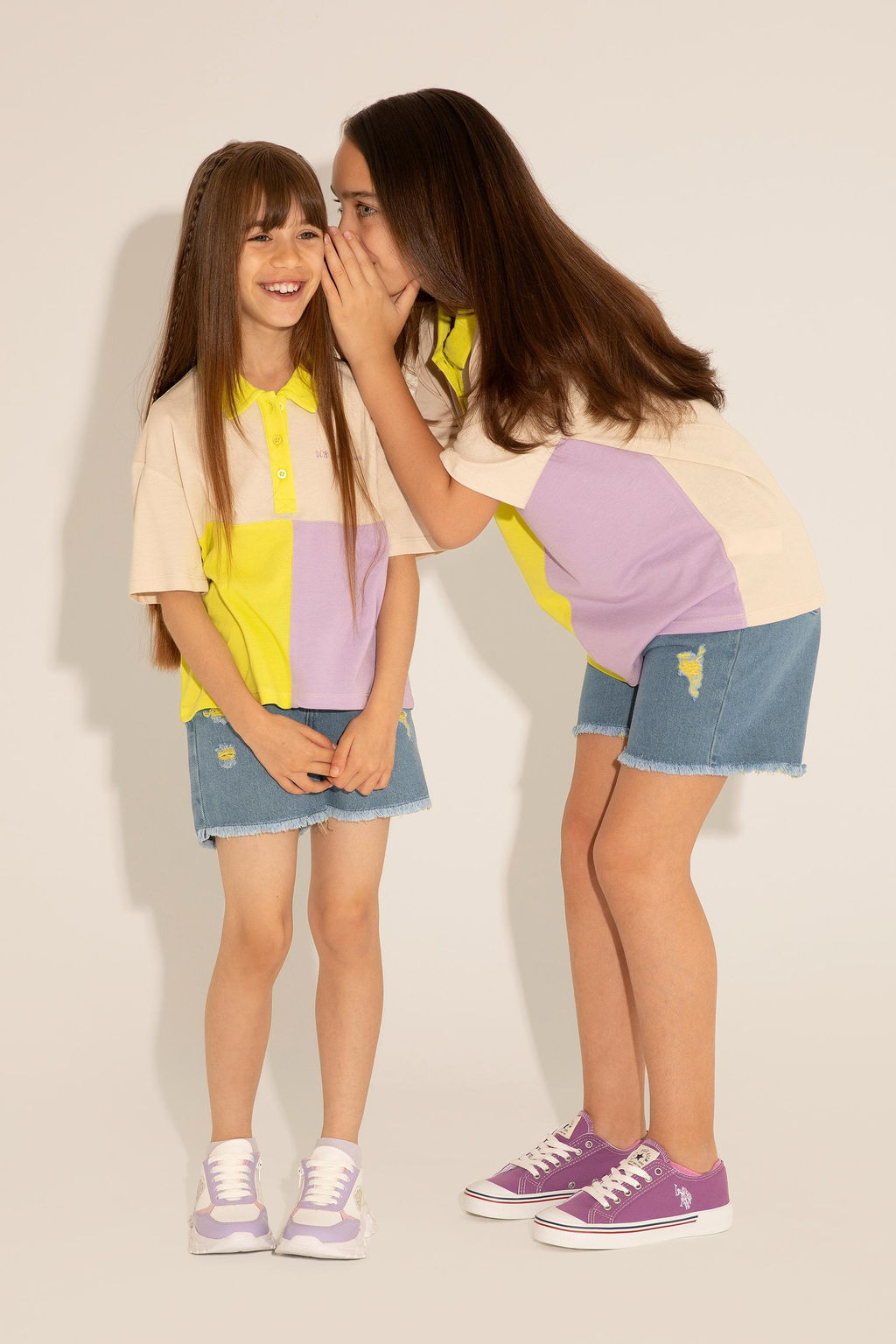 Голубые джинсовые шорты для девочек Неожиданная скидка в корзине - U.s. polo assn фото 4